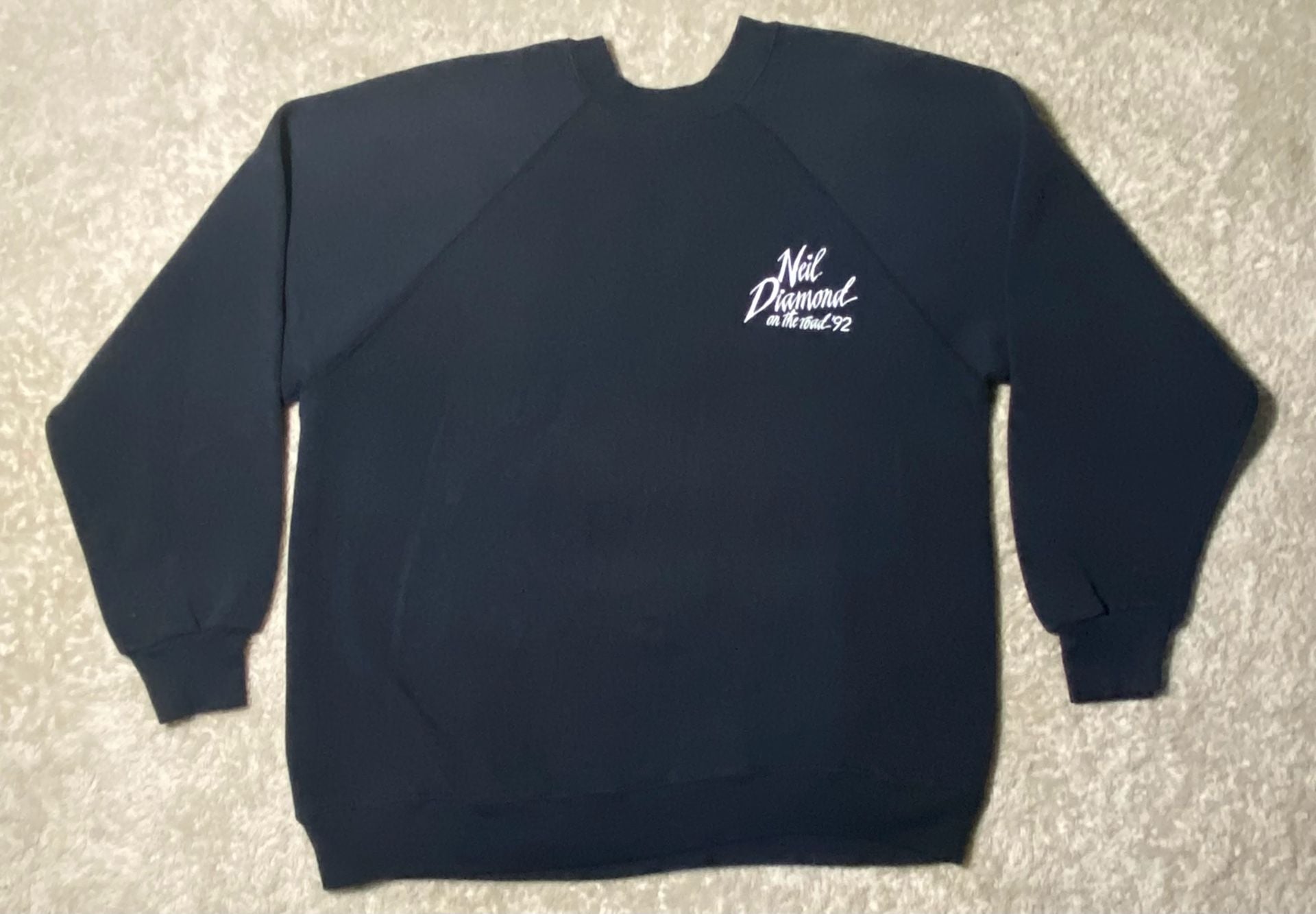 Vintage Neil Diamond On The Road 92 Tour Sweatshirt Tultex Large Black Crewneck 2