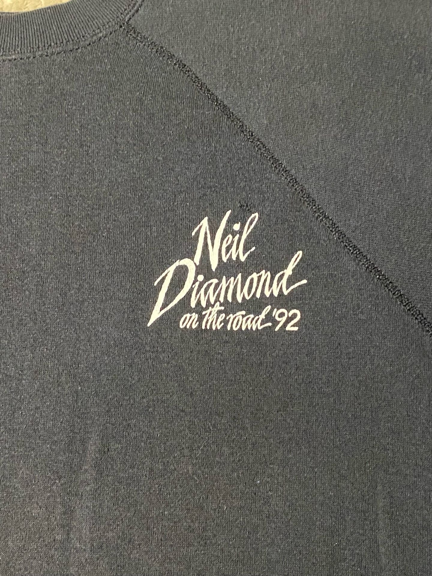 Vintage Neil Diamond On The Road 92 Tour Sweatshirt Tultex Large Black Crewneck 4