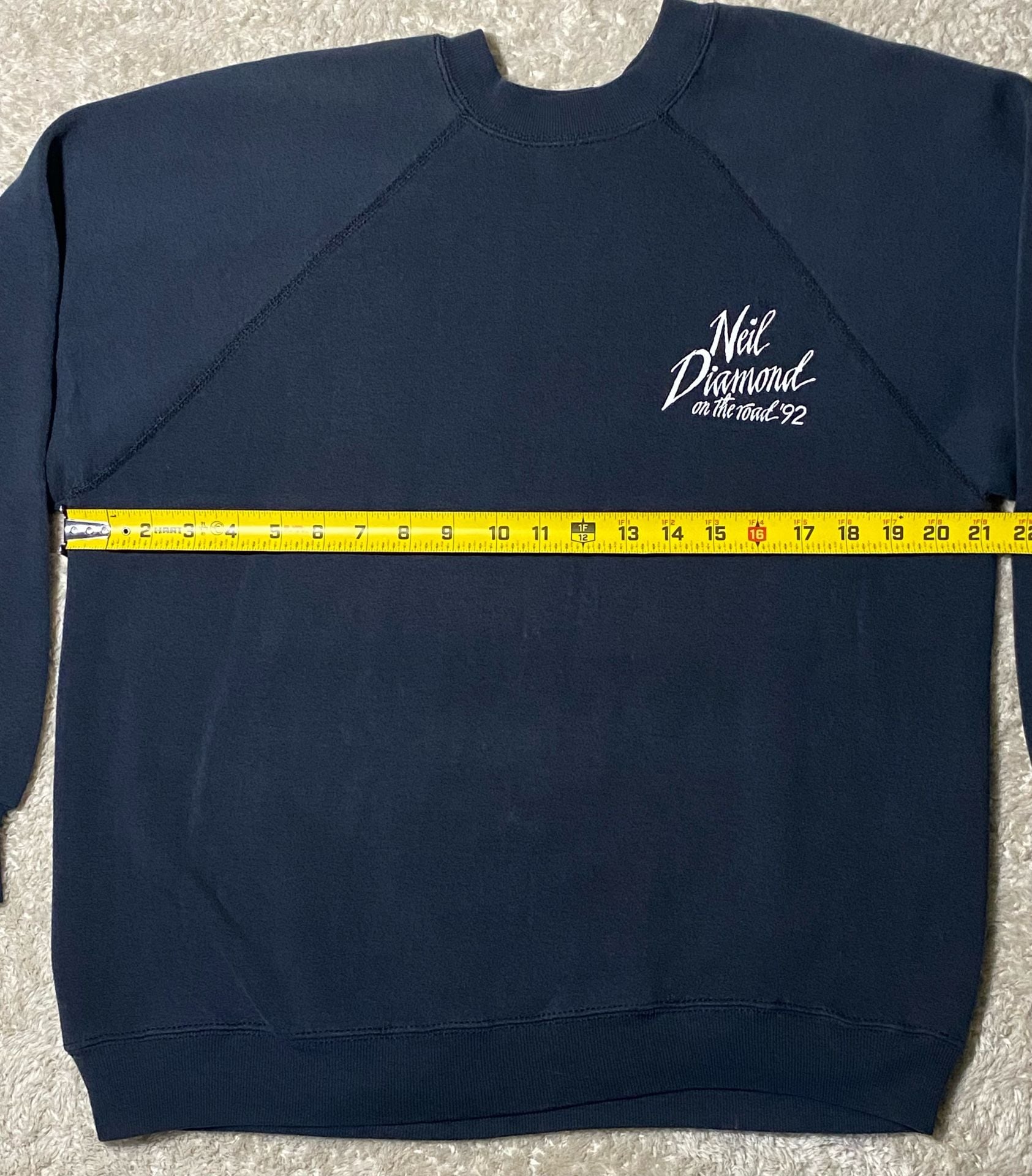 Vintage Neil Diamond On The Road 92 Tour Sweatshirt Tultex Large Black Crewneck 6