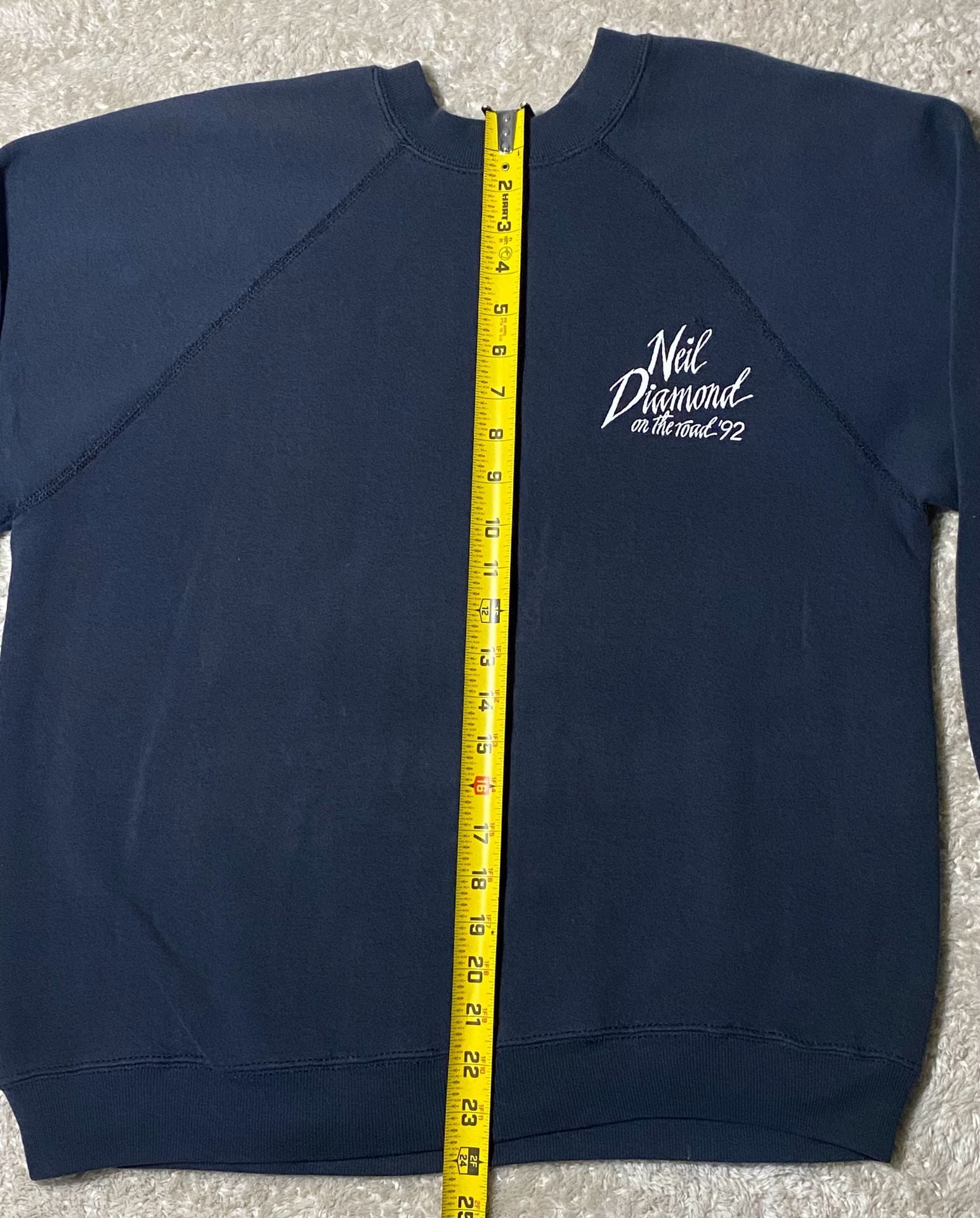 Vintage Neil Diamond On The Road 92 Tour Sweatshirt Tultex Large Black Crewneck 7