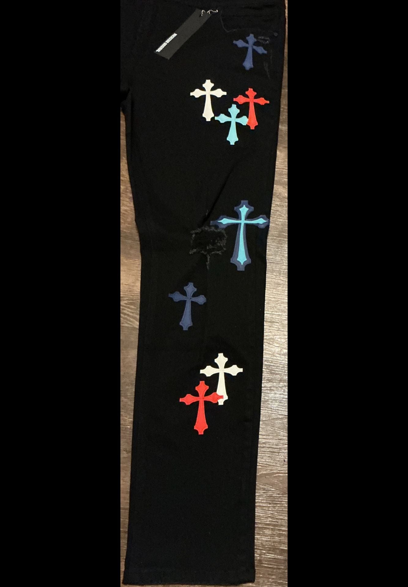 Rockstar Original Brody Multicolor Cross Patchwork Black Jeans 7