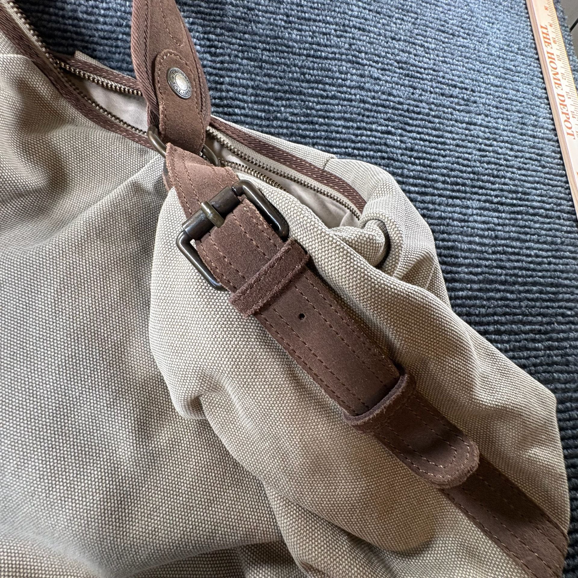 Gap Classic Canvas Brown Suede Shoulder Hobo Bag 14