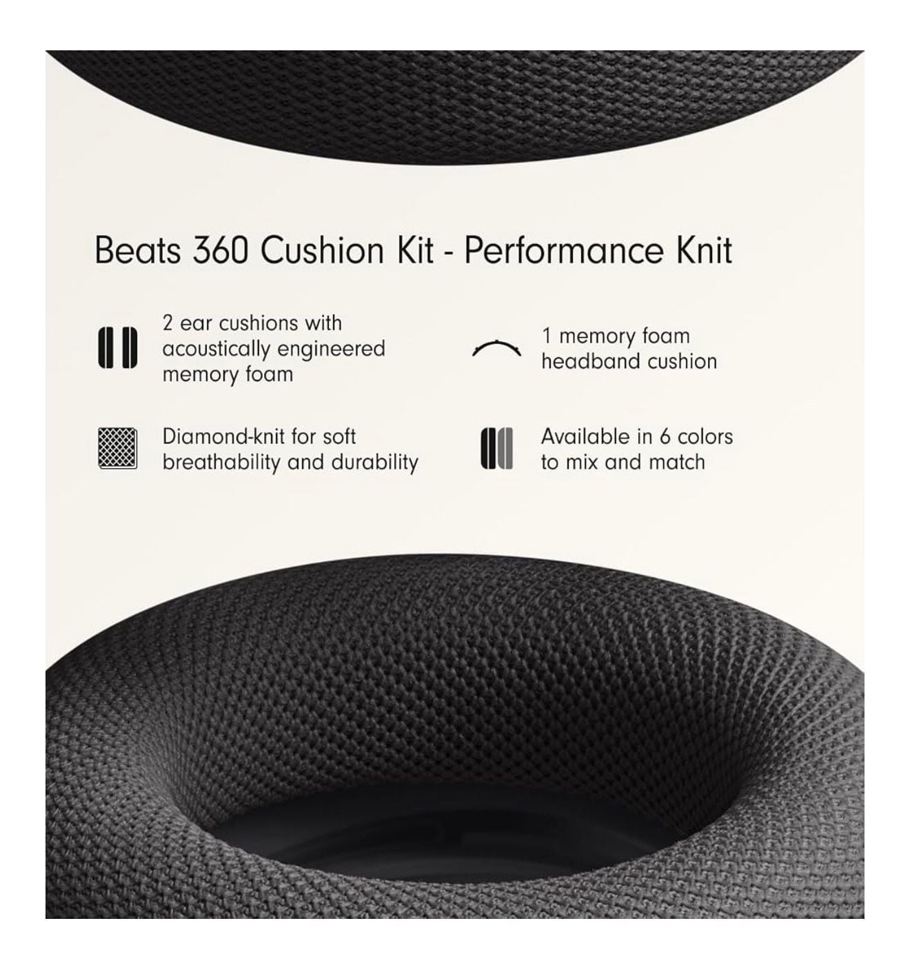 Beats 360 Cushion Kit Performance Knit Black 2