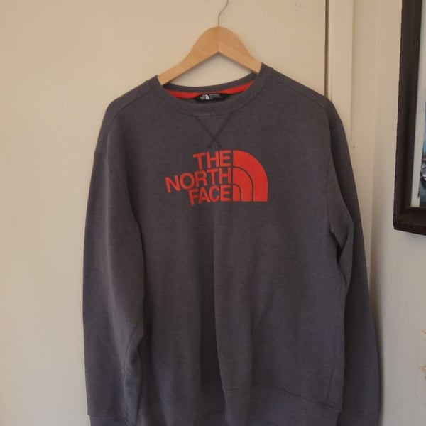 The North Face Half Dome Crewneck Sweatshirt Size L Gray Orange
