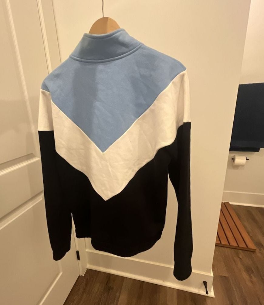 Fila Quarter Zip Sweatshirt Size L Blue White Black Chevron 4