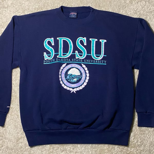 Vintage South Dakota State University SDSU Jansport Sweatshirt Size XL Navy