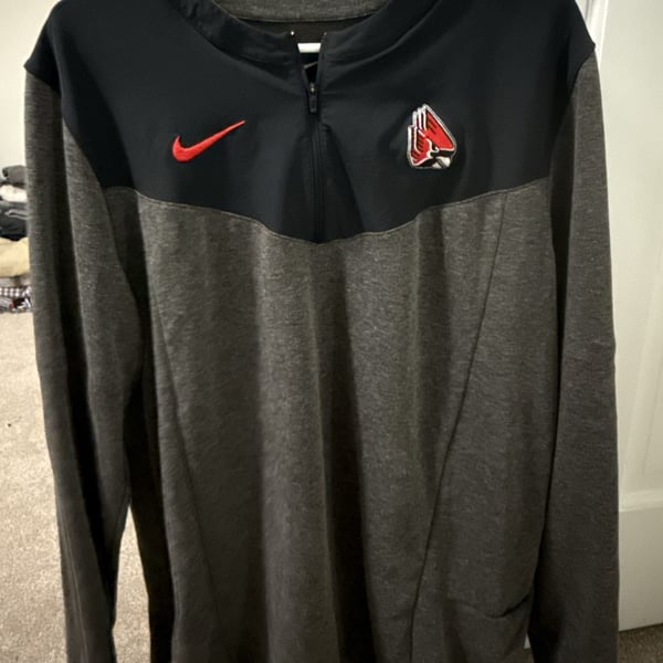 Nike Ball State Cardinals 1/2 Zip Pullover Size L Grey Black