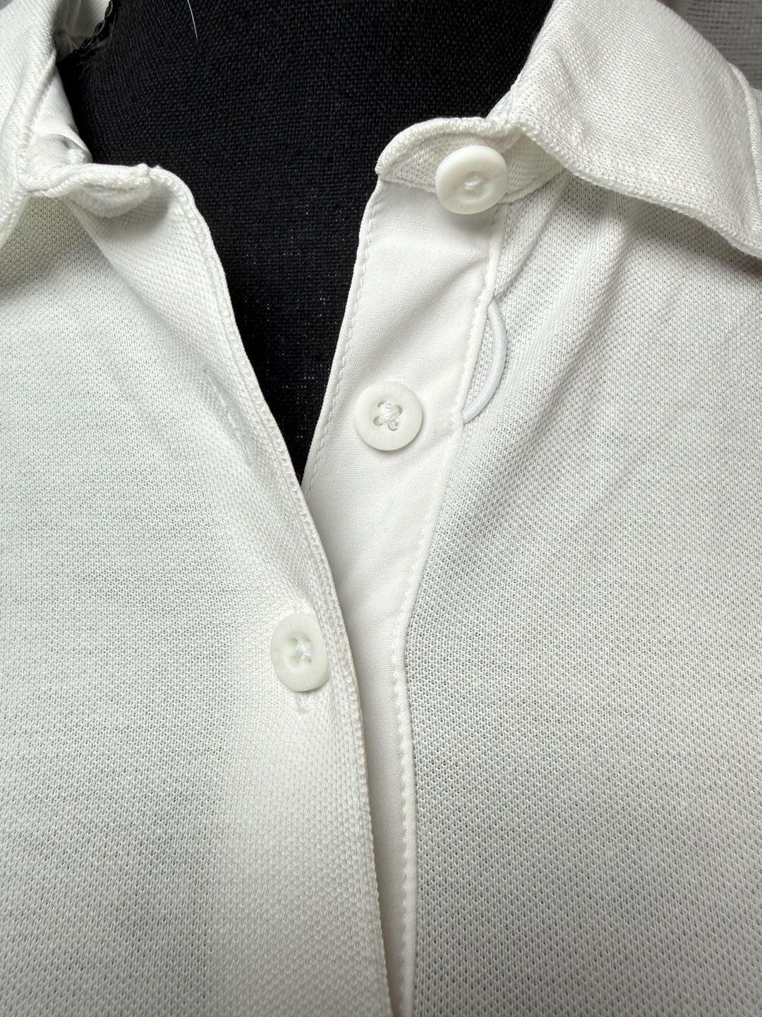 Figs Women’s Pique Polo Scrub Shirt with Cap Sleeves Size L White 5