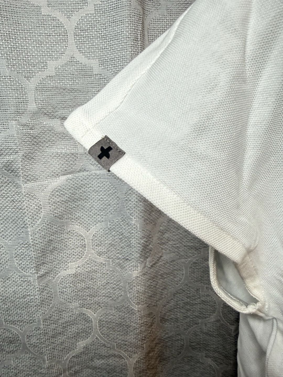 Figs Women’s Pique Polo Scrub Shirt with Cap Sleeves Size L White 6