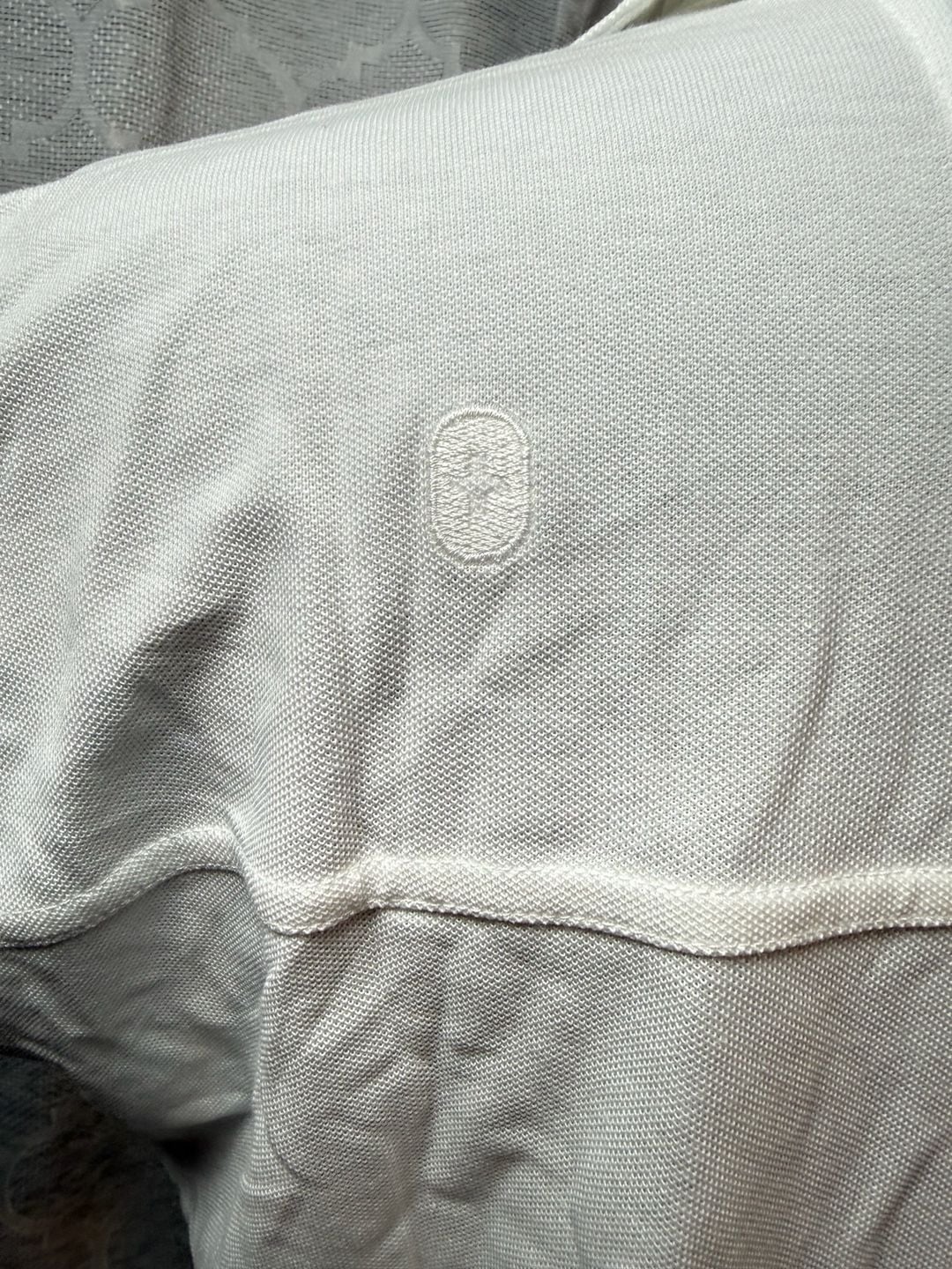 Figs Women’s Pique Polo Scrub Shirt with Cap Sleeves Size L White 7