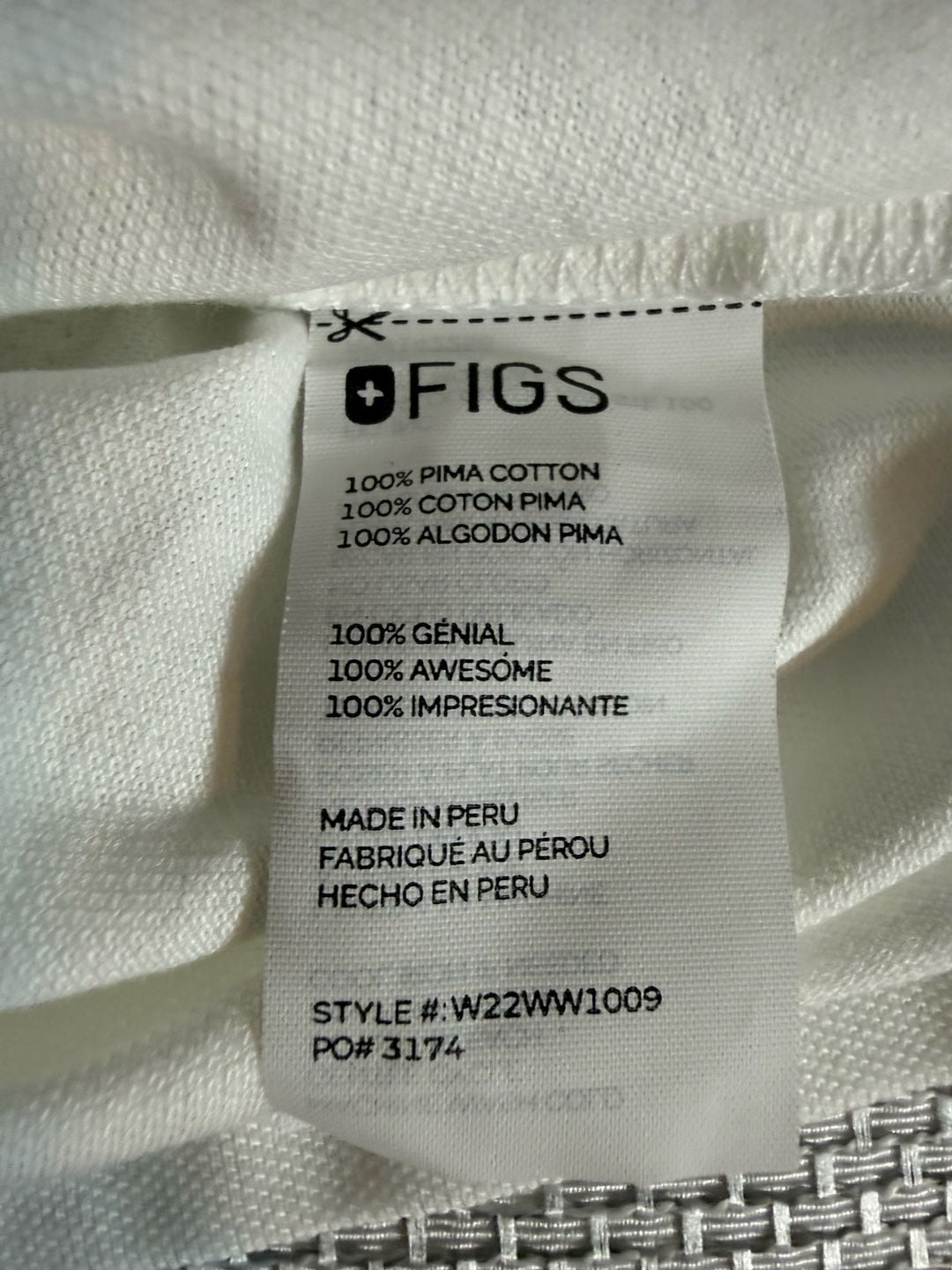 Figs Women’s Pique Polo Scrub Shirt with Cap Sleeves Size L White 10