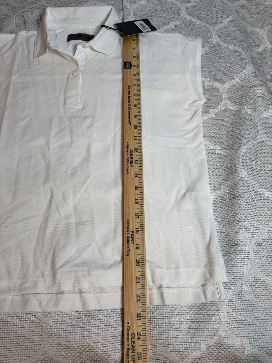 Figs Women’s Pique Polo Scrub Shirt with Cap Sleeves Size L White 12