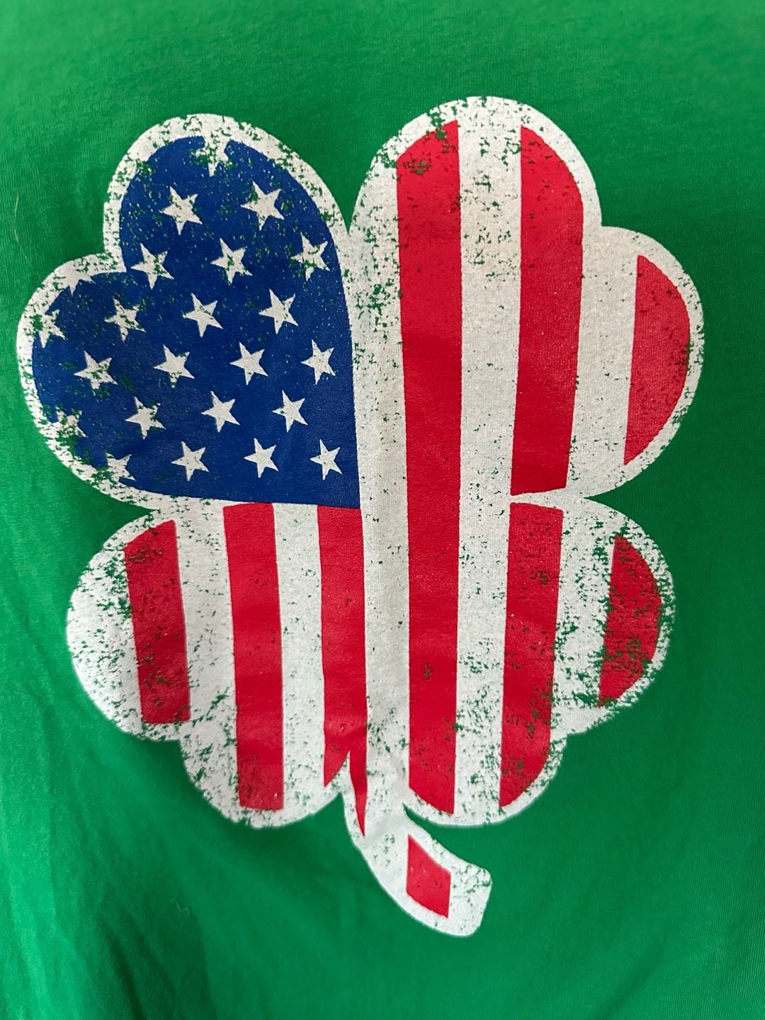 Grunt Style American Flag Clover Shamrock T-Shirt, Size Small, Green 7