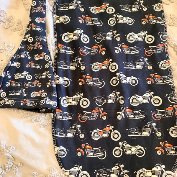 Motorcycle Print Newborn Swaddle Blanket And Hat Set