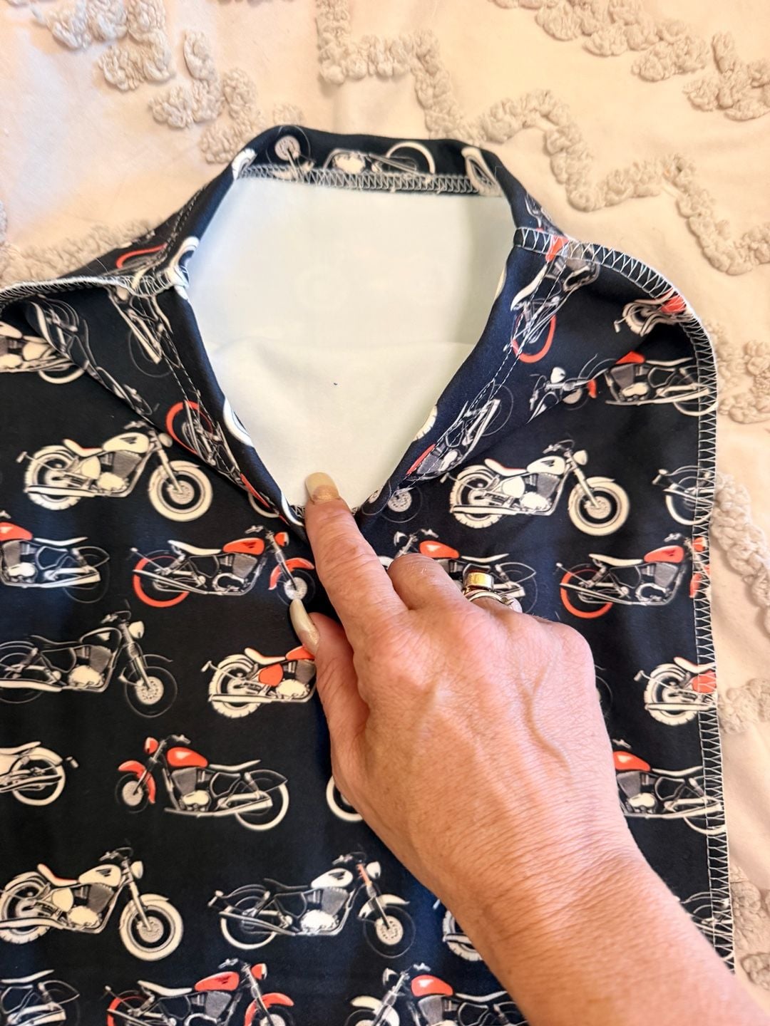 Motorcycle Print Newborn Swaddle Blanket And Hat Set 4