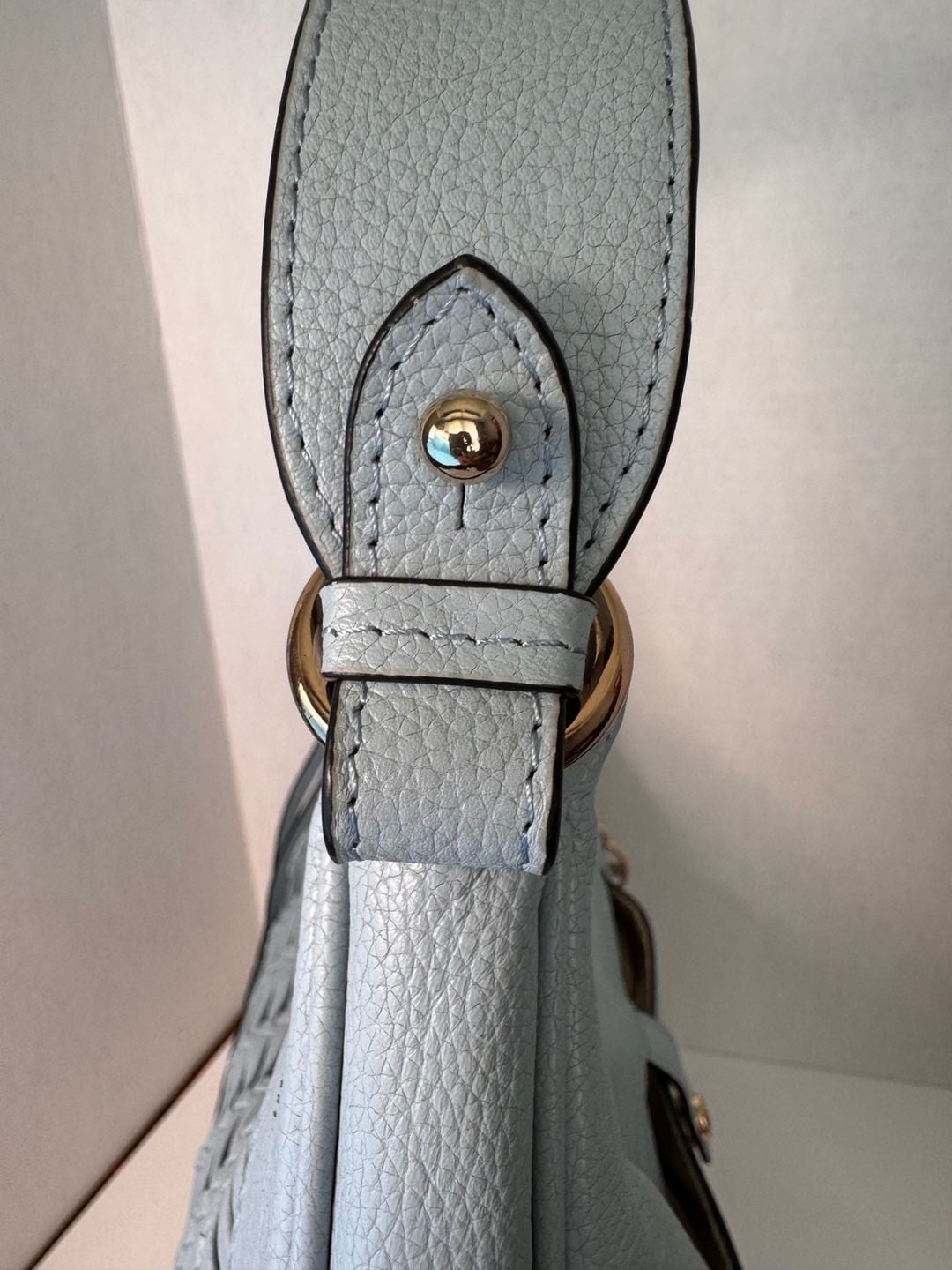 Lodis Woven Leather Hobo Shoulder Bag Light Blue 8