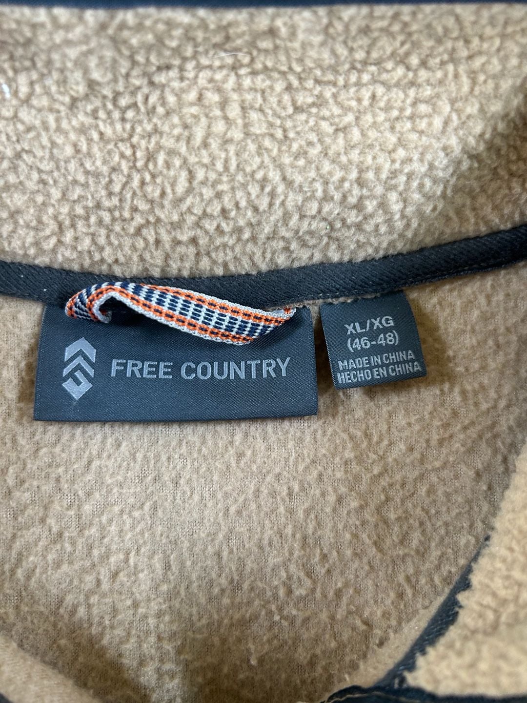 Free Country Highland Sherpa Jacket Size XL Beige Full Zip Fleece 8