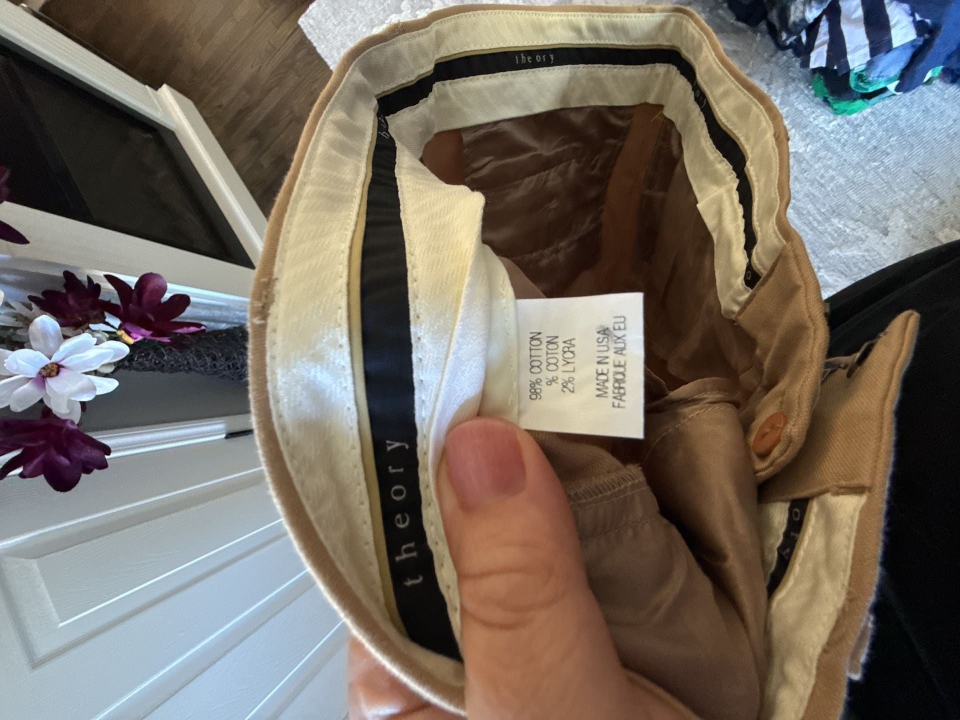 Theory Flare Pants Tan 10