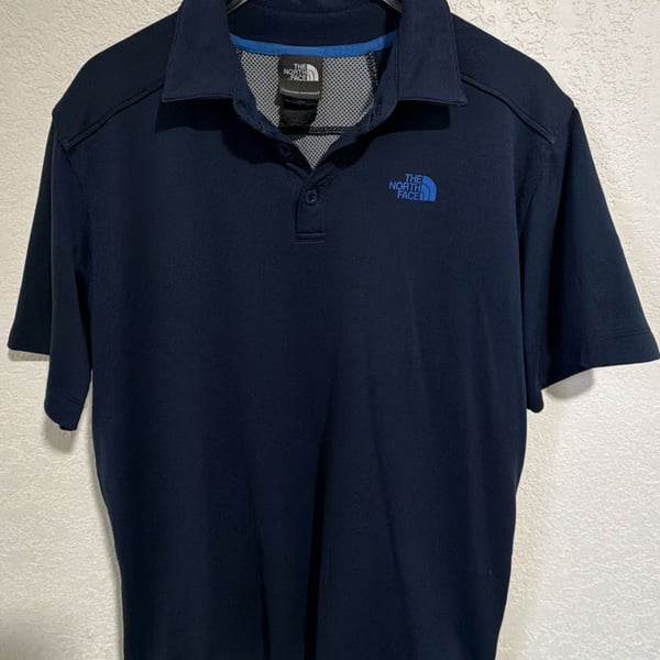 The North Face Polo Shirt Size M Navy Blue Short Sleeve Athletic