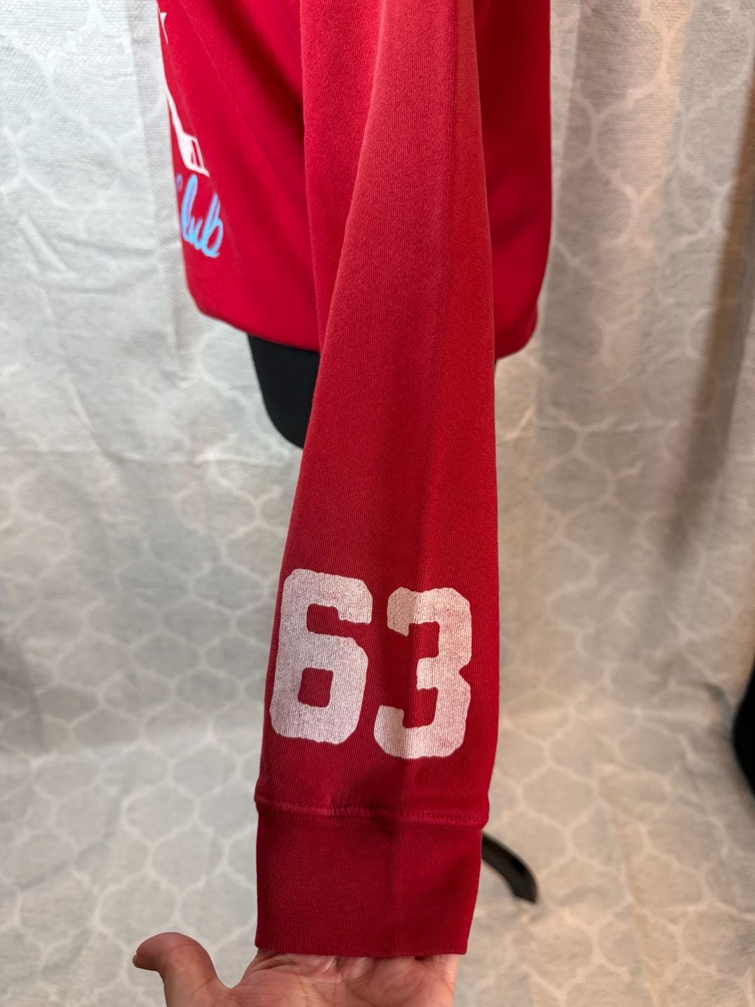 Daydreamer Distressed Athletic Dept Hockey Club Sweatshirt Red 4