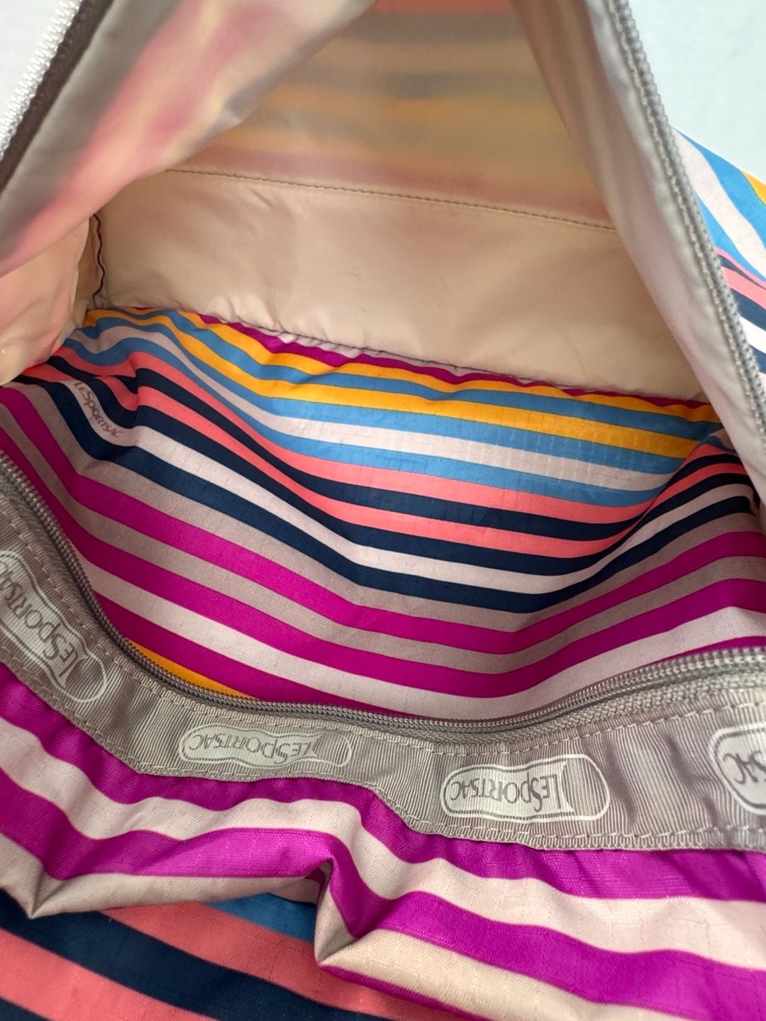 Lesportsac Multicolor Striped Nylon Backpack 8