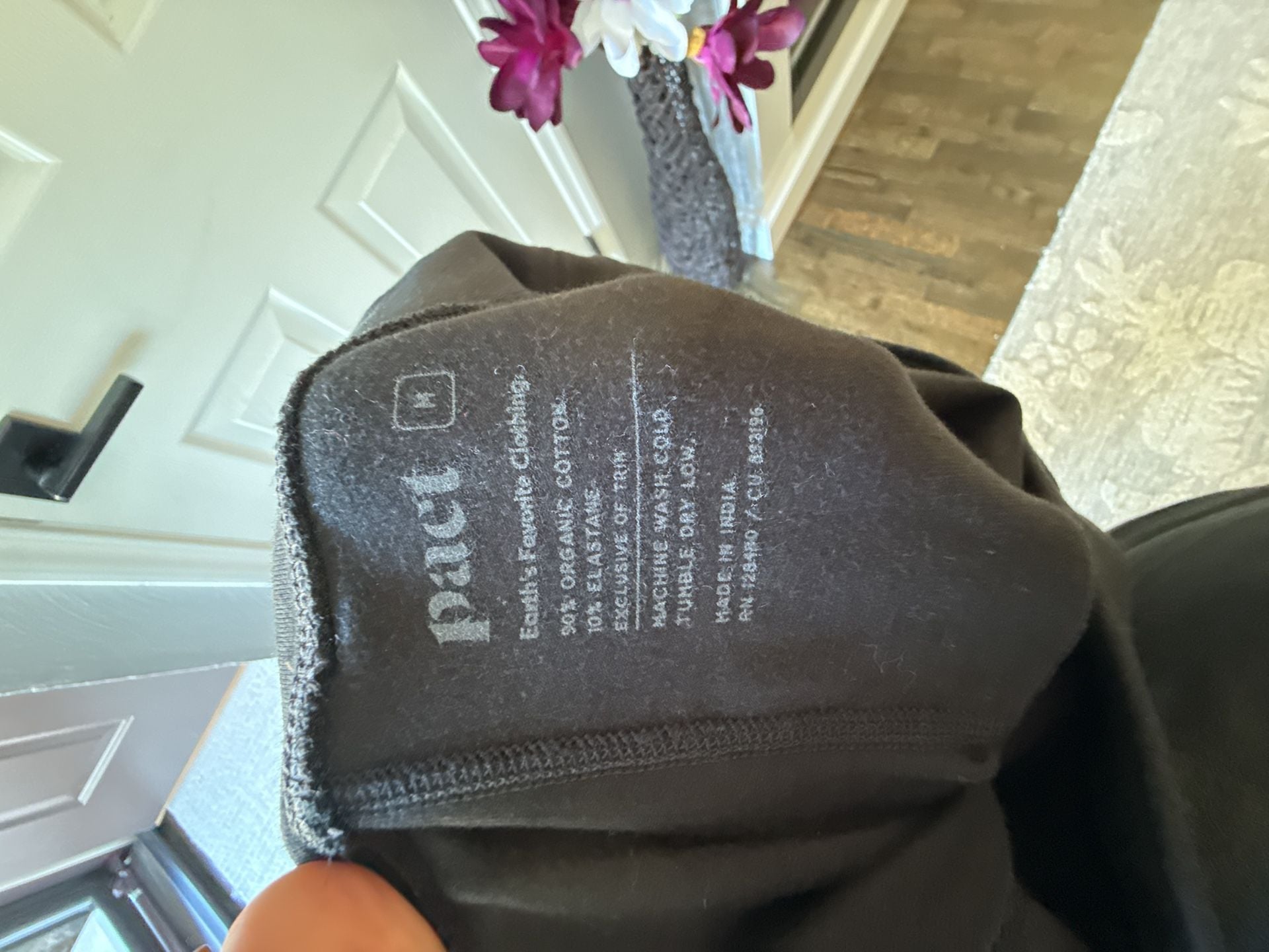 Pact Flare Pants Size M Black Organic Cotton Yoga 4