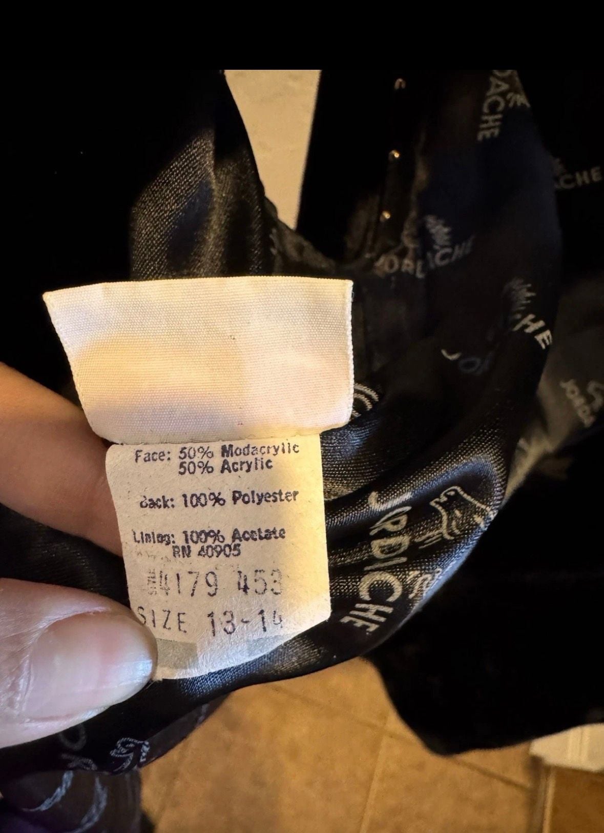 Vintage Jordache Faux Fur Vest Size 13-14 Black Studded Made In USA 6