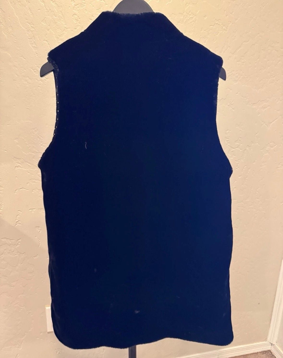 Vintage Jordache Faux Fur Vest Size 13-14 Black Studded Made In USA 8