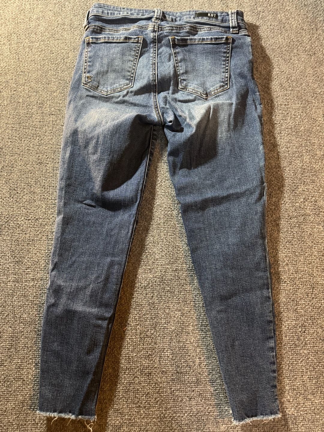 Kut From The Kloth Skinny Jeans Size 2 Blue Denim Raw Hem 3