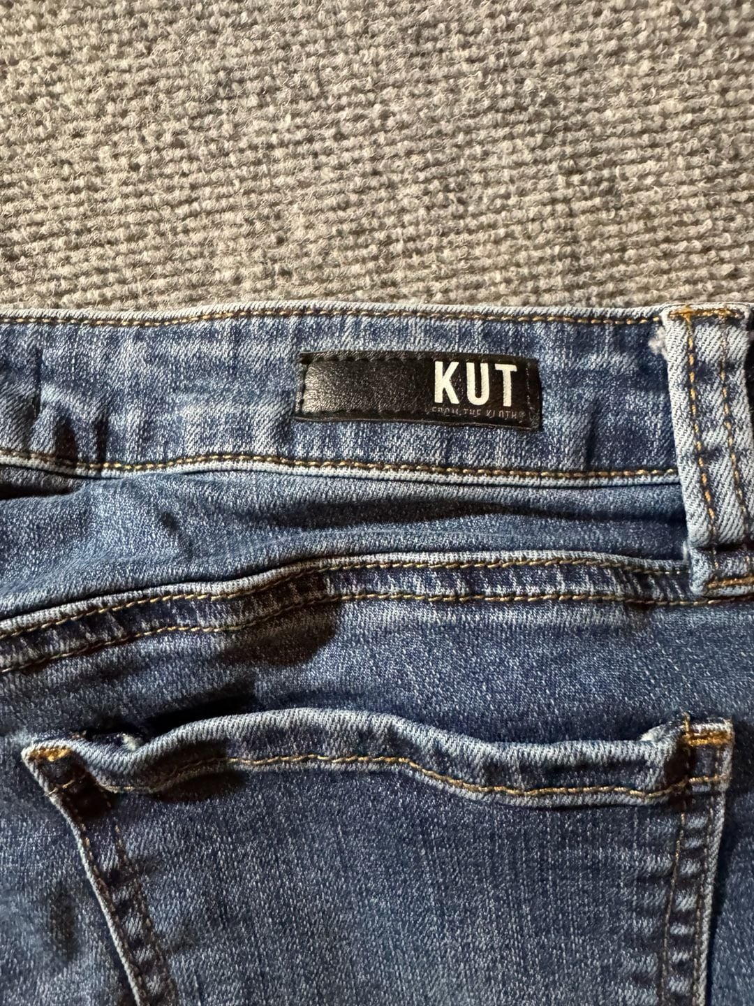 Kut From The Kloth Skinny Jeans Size 2 Blue Denim Raw Hem 4