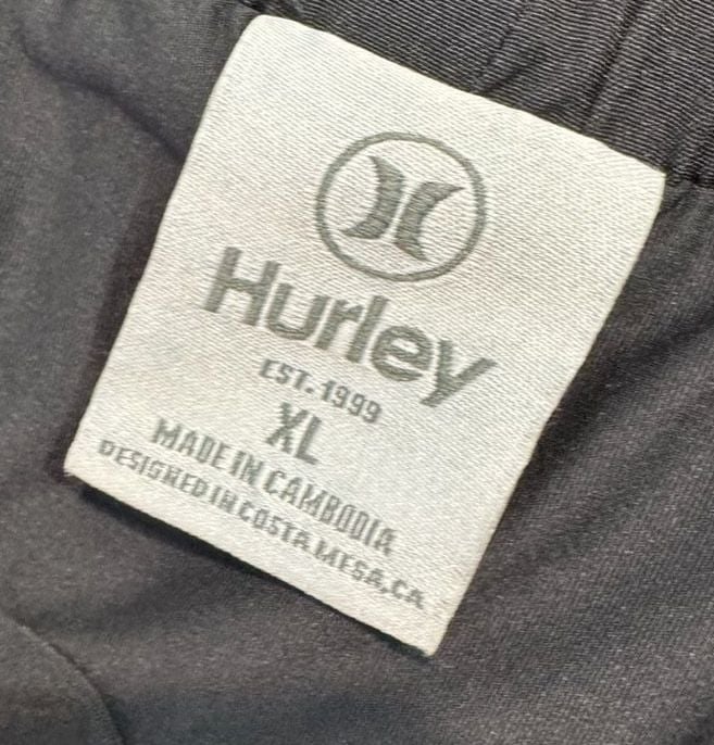 Hurley Women’s XL Black Palm Print Running Shorts Built-In Brief NWT 6