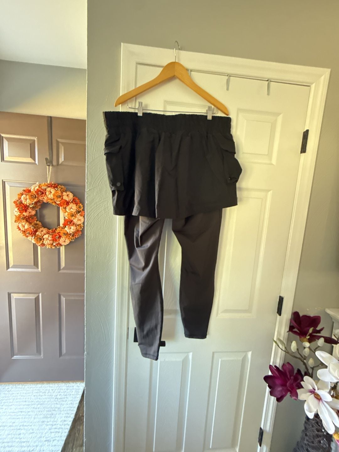 POPFLEX Hiking Sklegging Size 1X Black Cargo Skirt Leggings 5