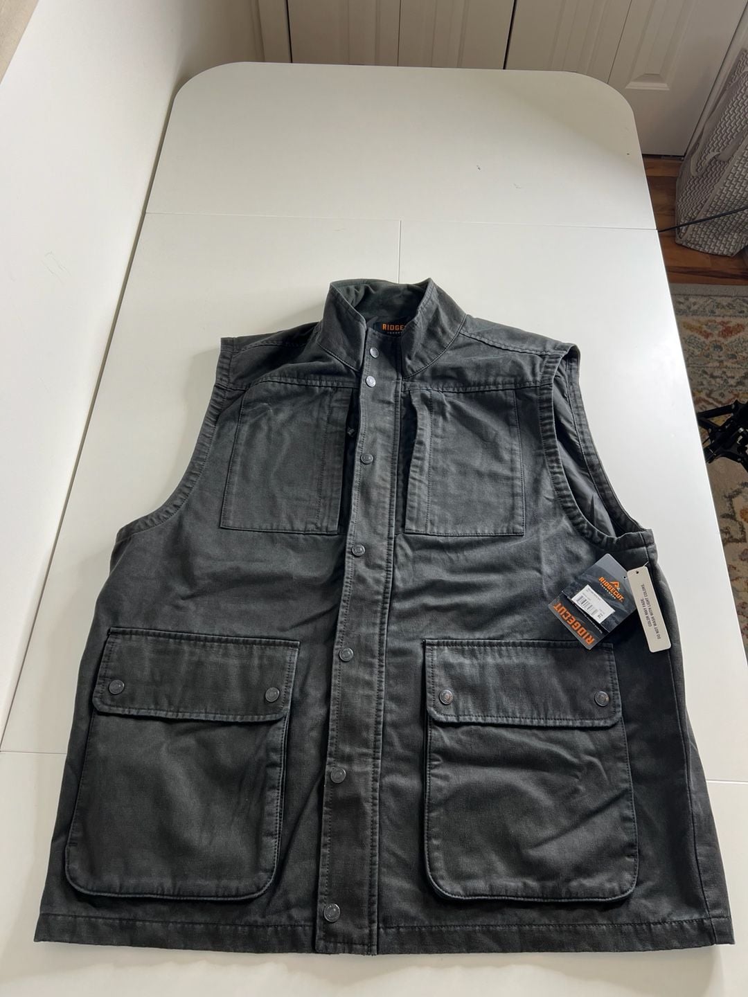 Ridgecut Heritage Vest Size XL Gray Canvas Utility Workwear 2