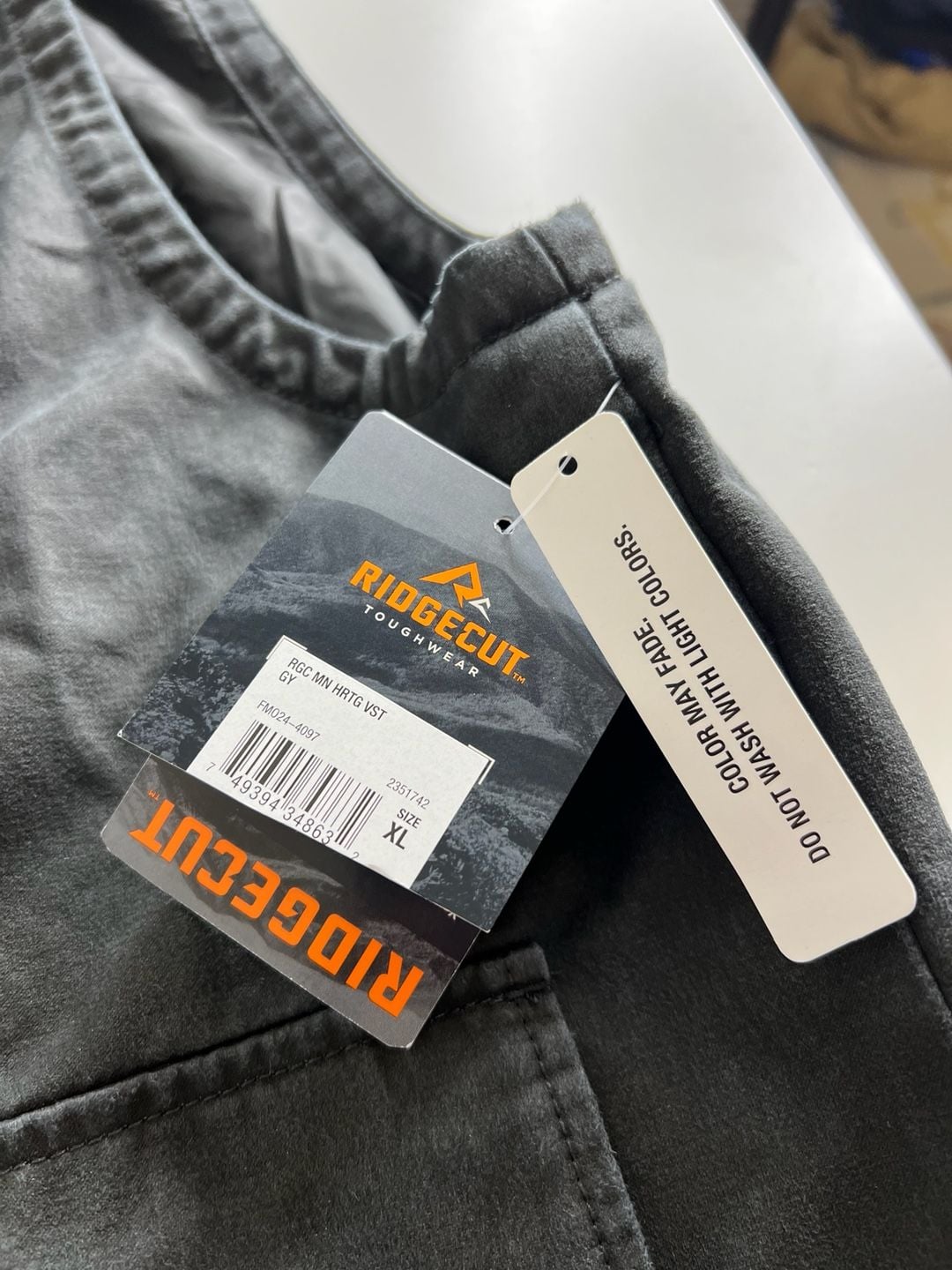 Ridgecut Heritage Vest Size XL Gray Canvas Utility Workwear 3