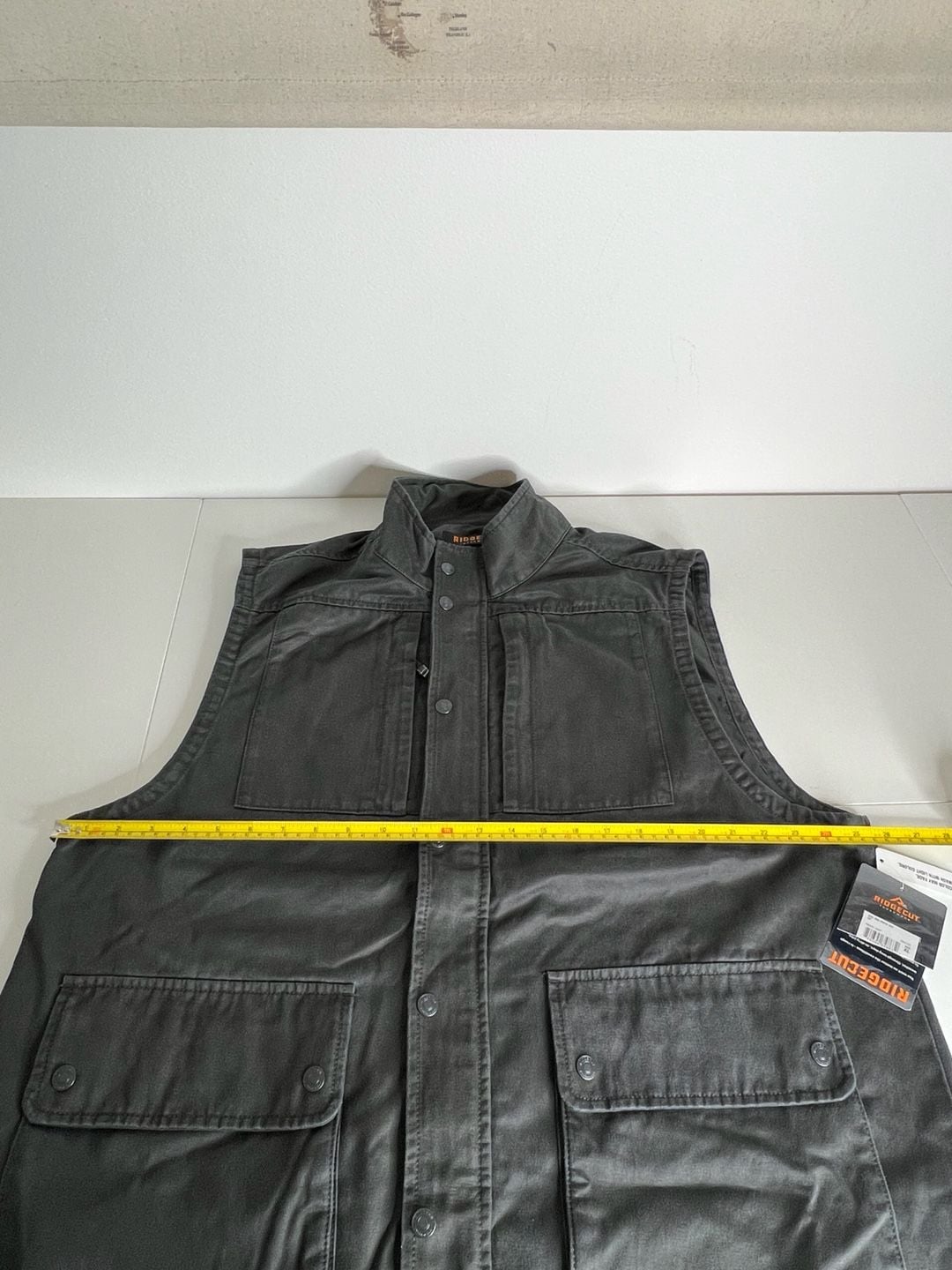Ridgecut Heritage Vest Size XL Gray Canvas Utility Workwear 6