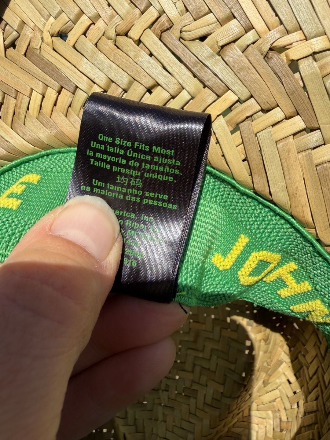 John Deere Straw Hat Lifeguard Sun Hat Black Band Chin Strap 7