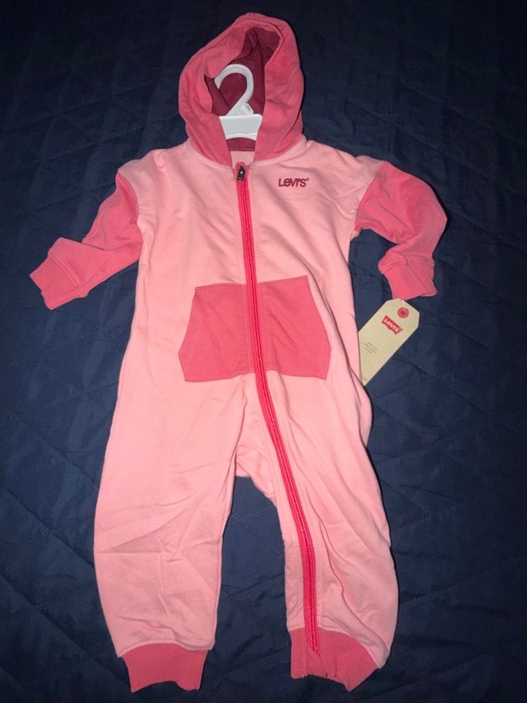 Levi's Pink Hoodie Coverall Size 12M 2