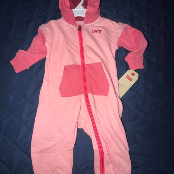 Levi's Pink Hoodie Coverall Size 12M