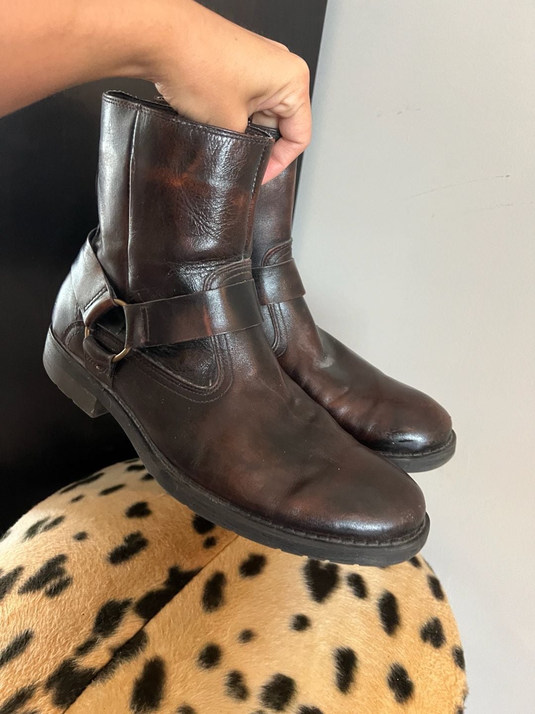 Chaps Brown Leather Harness Boots Size 11 M Motorcycle Moto 2