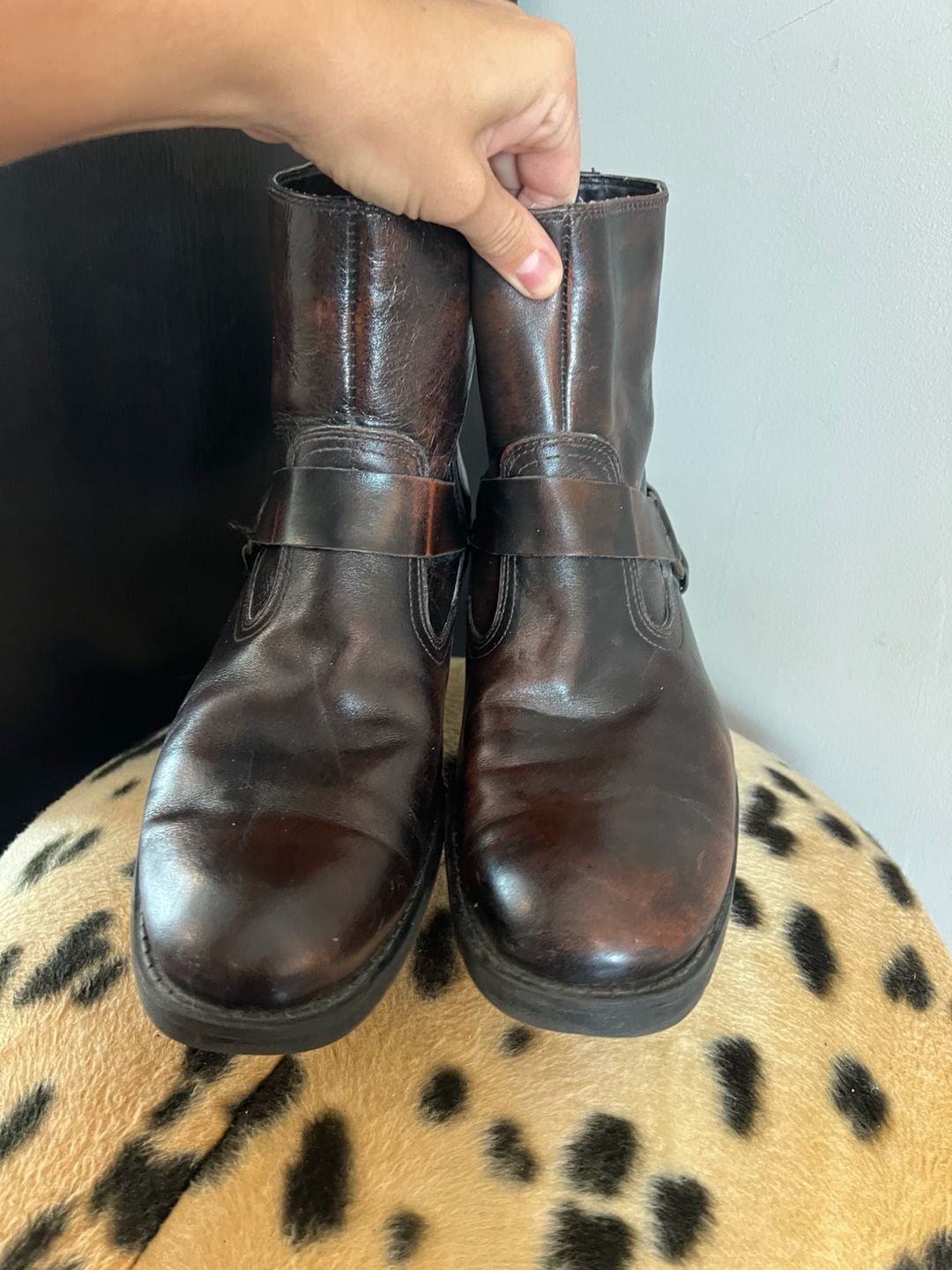 Chaps Brown Leather Harness Boots Size 11 M Motorcycle Moto 3