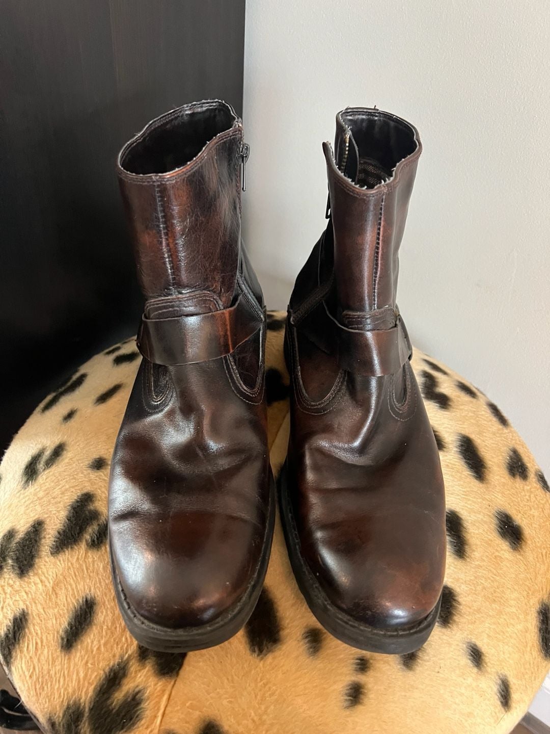 Chaps Brown Leather Harness Boots Size 11 M Motorcycle Moto 4