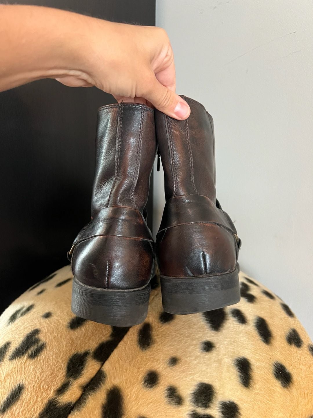 Chaps Brown Leather Harness Boots Size 11 M Motorcycle Moto 5