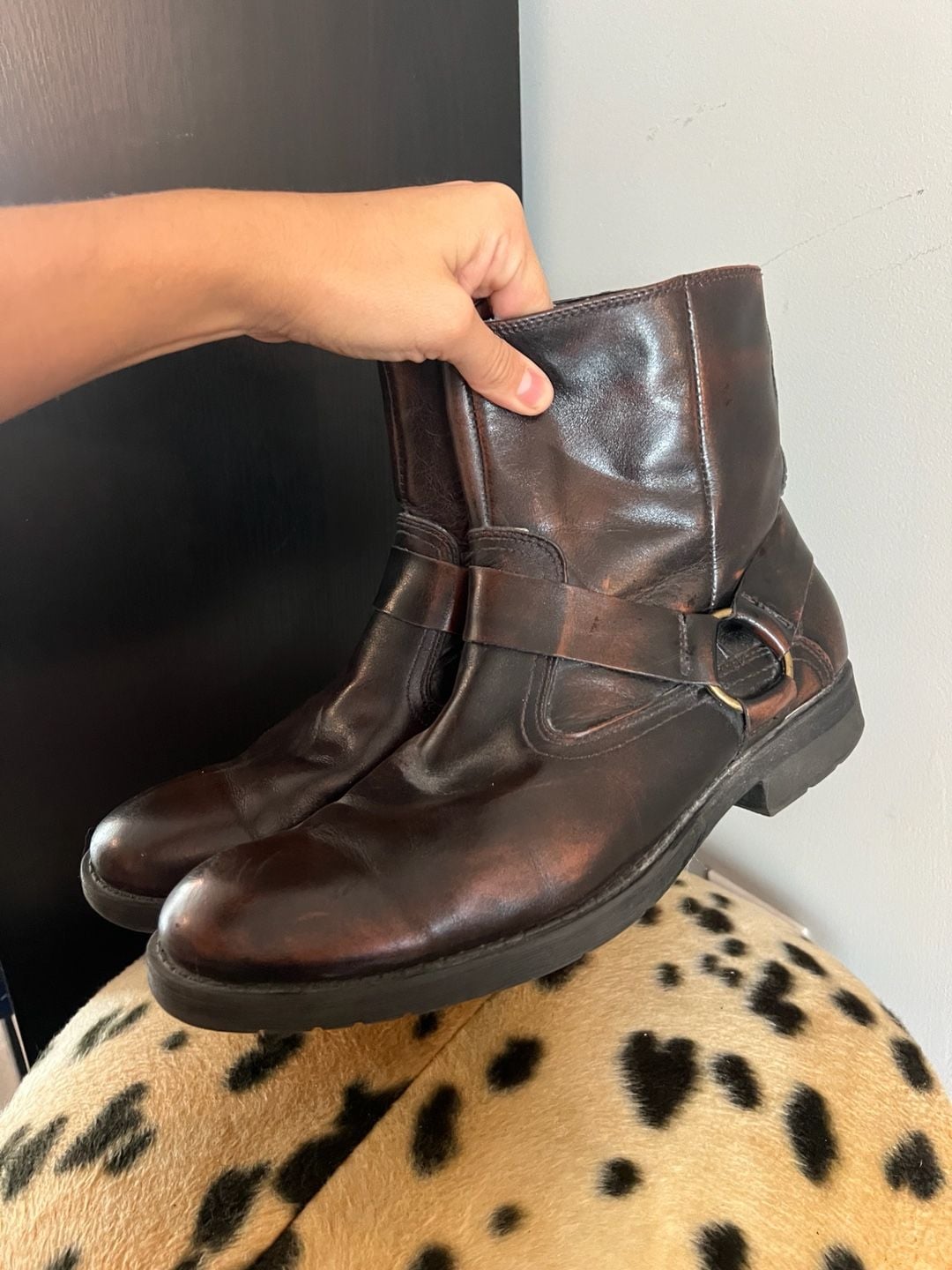 Chaps Brown Leather Harness Boots Size 11 M Motorcycle Moto 9