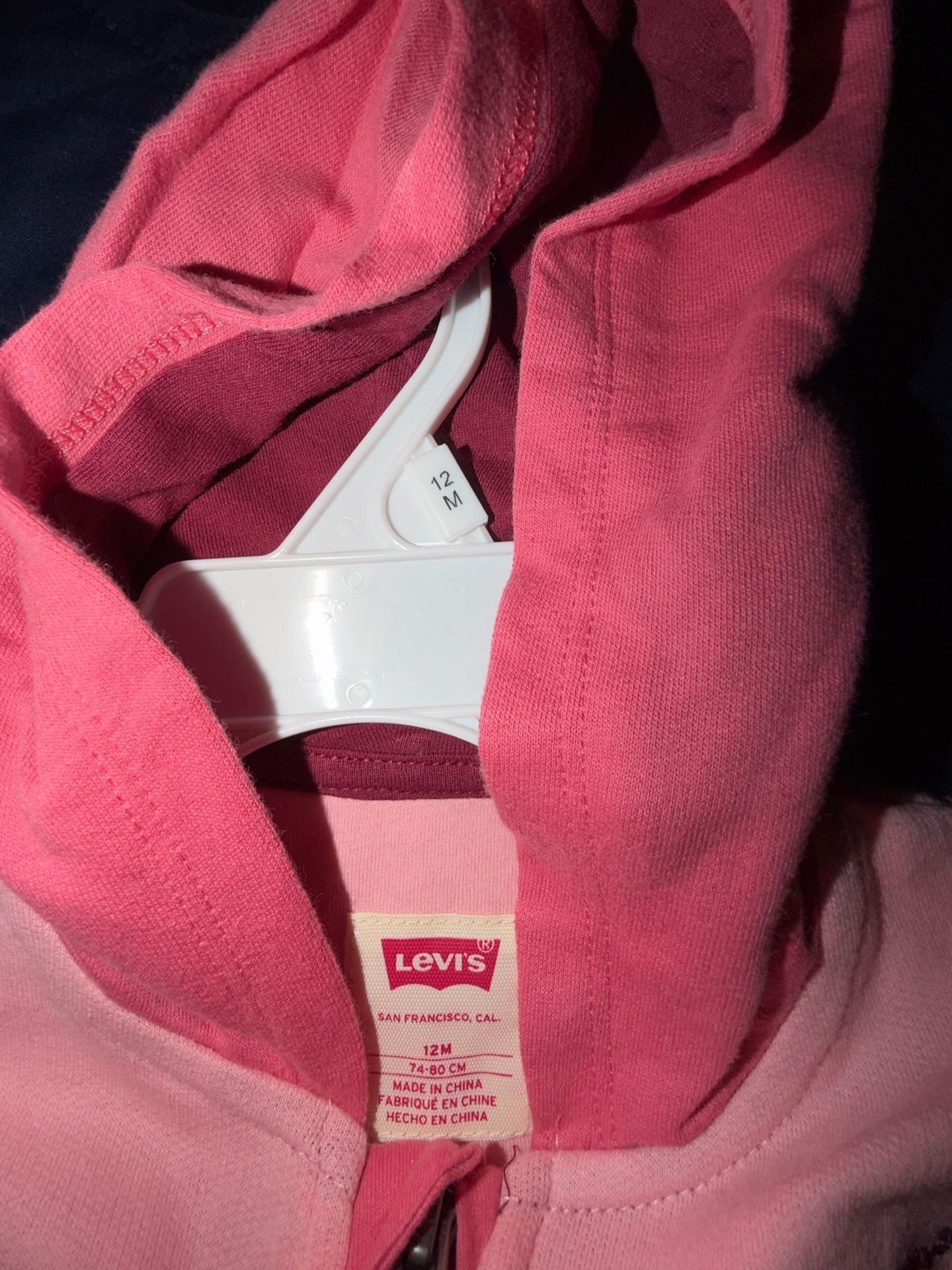 Levi's Pink Hoodie Coverall Size 12M 3
