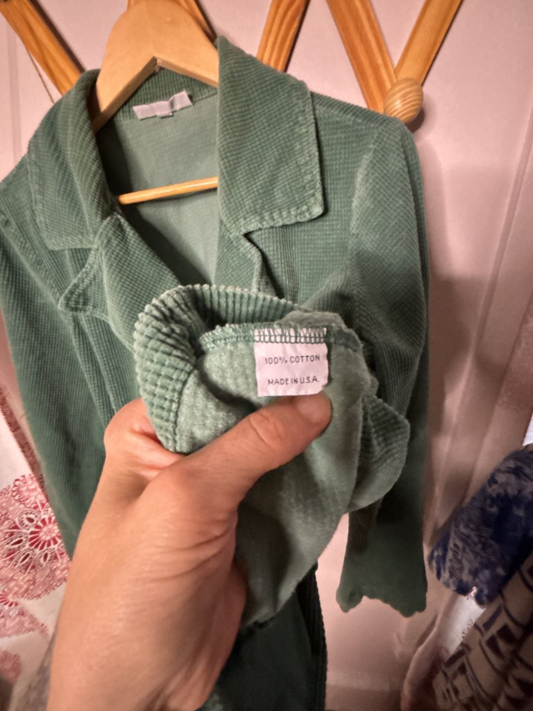 Bryn Walker Corduroy Double Breasted Jacket Green Cotton 4