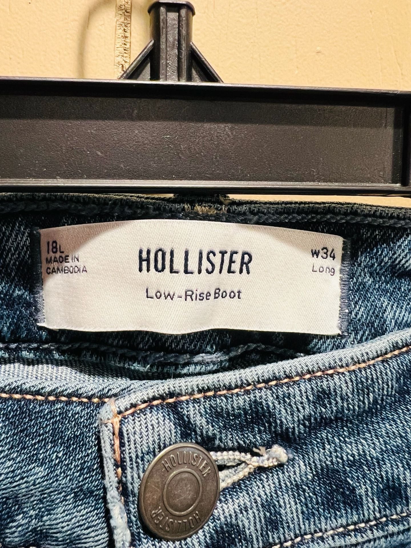 Hollister Low Rise Boot Jeans Size 18 Blue Denim 4