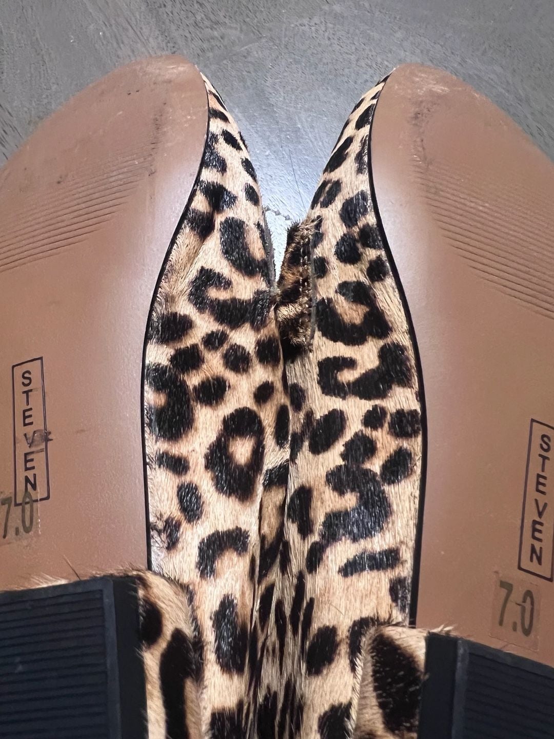 Steven By Steve Madden Loafers Size 7.0 Leopard Print Calf Hair Flats 5