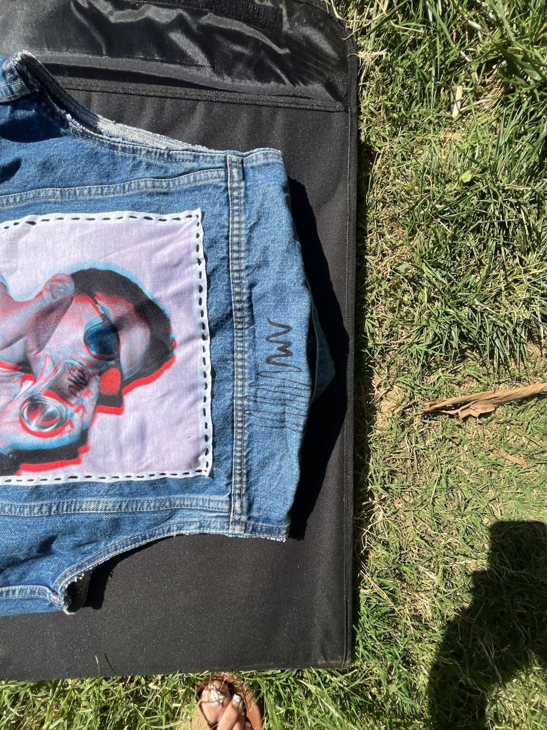 Levi vintage LA DETRESSE Chrome Amnesia Hand Denim Jean Jacket Top Size Small 3