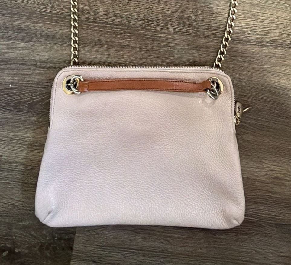 Valentina Pink Leather Chain Crossbody Shoulder Bag 2