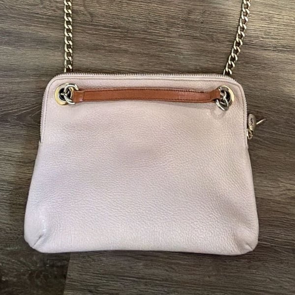 Valentina Pink Leather Chain Crossbody Shoulder Bag